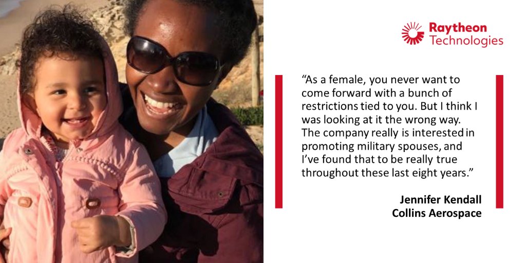 RTX_News's tweet photo. For #MilitarySpouseAppreciationDay, we’re celebrating employees like Jennifer Kendall from @CollinsAero – and we asked them what advice they would give to military spouses today.

See what they said: https://t.co/gBglA77jYD https://t.co/hfvUBA79qJ