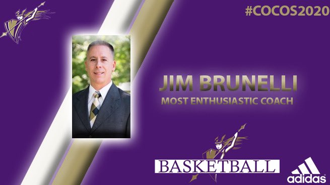 Everyone needs a shot of JB12! Head coach Jim Brunelli of the @converse_wbb team has been named the Most Enthusiastic Coach! #GoValkyries #COCOS2020