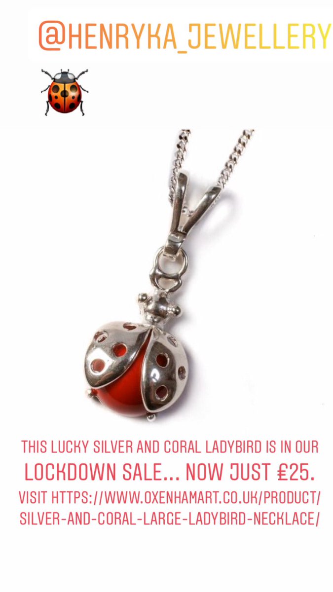 This lucky silver and coral ladybird is in our Lockdown sale... now just £25.  Visit oxenhamart.co.uk/product/silver… #ladybird #ladybirds #ladybirdjewellery #silverjewellery #lockdownsale #shopindependent
