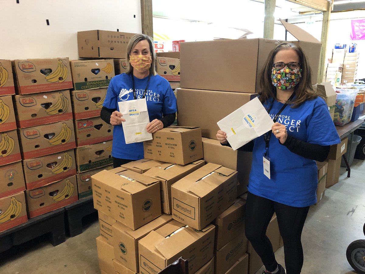 2000 Arts &amp; Learning snacks delivered to <a href="/BaltHungerProj/">BaltHungerProject</a> this AM! They’re committed to feeding bodies &amp; minds and are distributing Snacks via their volunteer network. Our gratitude is now ten sizes bigger. Big ups to <a href="/arts4learning/">Arts4learning</a> and <a href="/baltcityschools/">Baltimore City Public Schools</a> for saying yes!