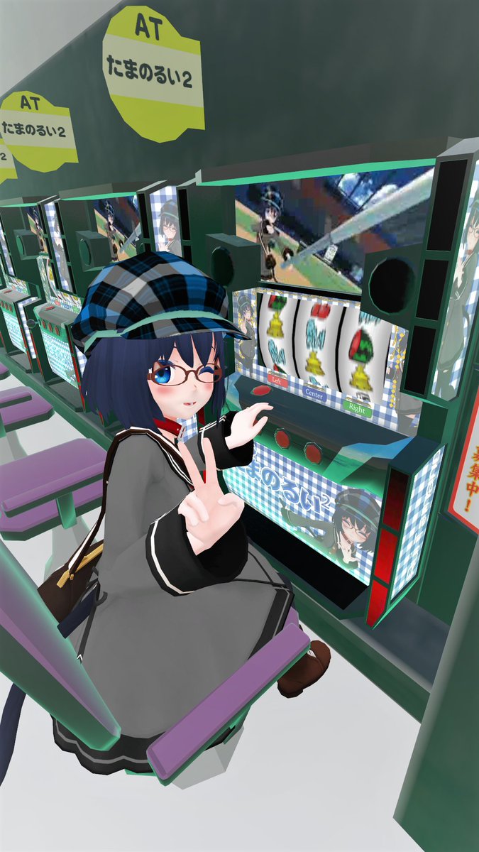 たまのるい 野球系vtuber これは史上初 自分が題材になったパチスロを打ってめちゃくちゃ負けたので八つ当たりをするvtuberの写真です 作者 Vr Celica さん Vket4 Vケット4