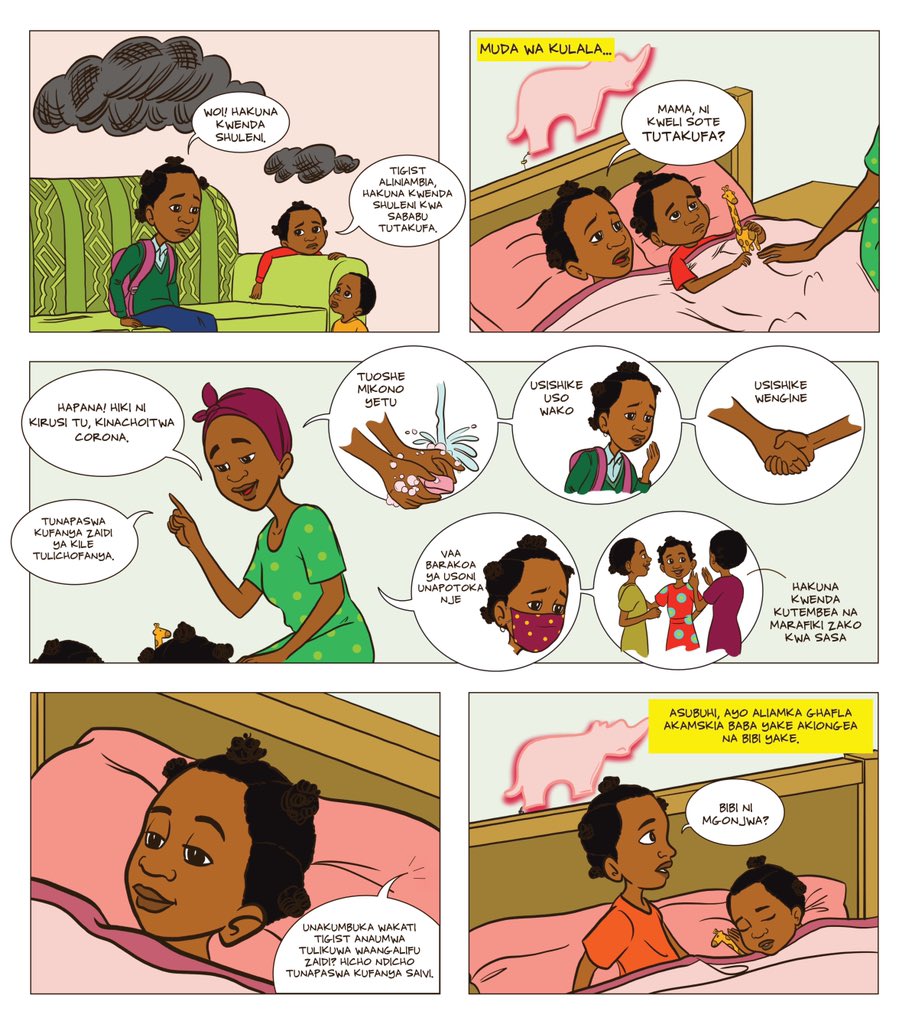 OHCHR_ESARO's tweet image. A great reminder of the patience we need to show children while dealing with #COVID19. @OHCHR_EARO’s illustration for #youth as part of the campaign to end #stigmatization translated in #Swahili. 

@UNICEFEthiopia @UNEthiopia @UNDPEthiopia @CEHRO1 @UNFPAEthiopia @CNSozi
