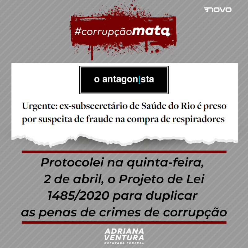 marcelvanhattem's tweet photo. Todo apoio a esse projeto da minha colega @adrianasounovo! Roubo durante a pandemia? Pena em dobro! https://t.co/wDAWVX8jPN