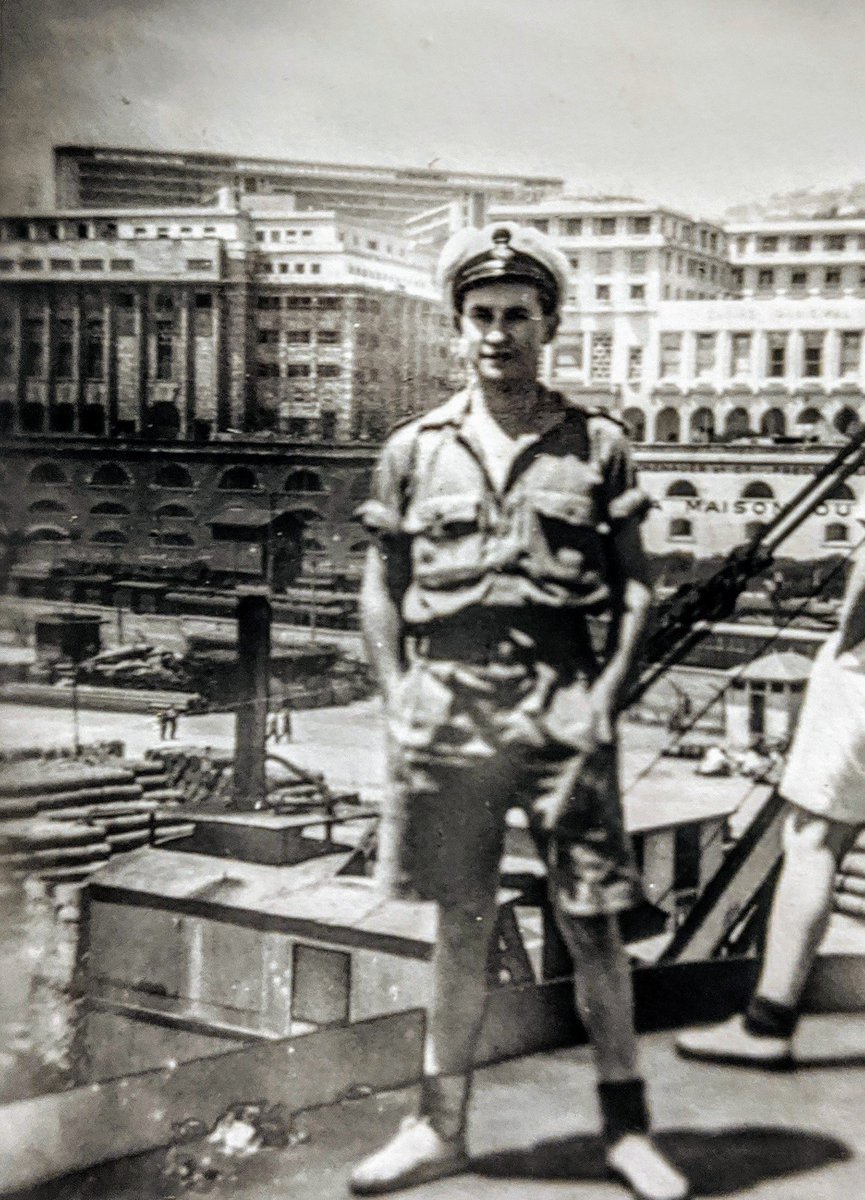 StephenAttridge's tweet photo. Today we remember another set of hero's. Here's one of mine.
Denis Attridge Petty Officer on HMS Indomitable. On this day in 1945 he missed out on VE Day as he was involved in Operation Iceberg, before heading off to Sydney. #hmsindomitable #VEDay #navy #VE75 #VEDay2020 https://t.co/xsB976LnI2