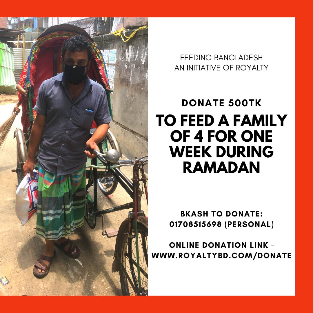 RoyaltyBD's tweet photo. Feeding Bangladesh | An initiative of Royalty

Help the poor to fight the crisis by donating here: https://t.co/Eygtjhfw1W

Our second round of survival bags of one week for four-person which contains Iftar items and grocery items. #feedingbangladesh #royaltybd https://t.co/D9T5Be3erR