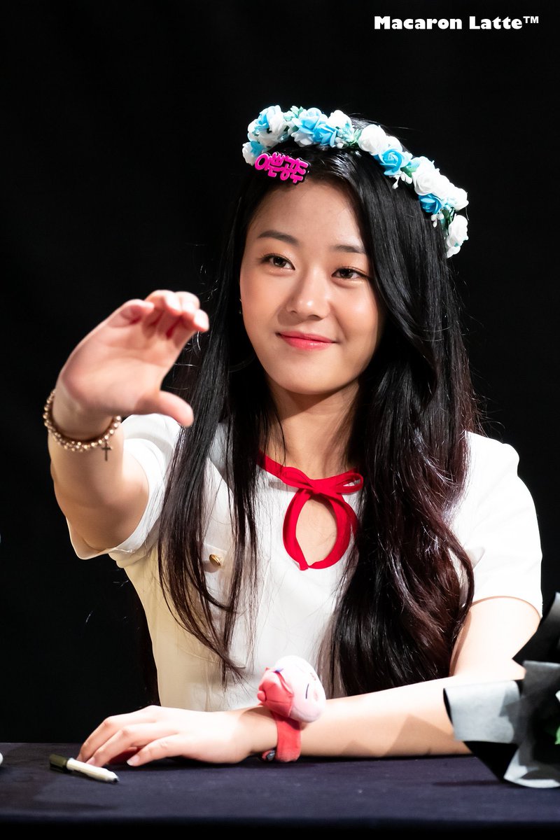 chaeringallery's tweet photo. ｡:°ஐ 190623 
her flower crown 🥺
cr macaron latte

#채린 #체리블렛 #Chaerin #CherryBullet https://t.co/6yaGMX3gEz