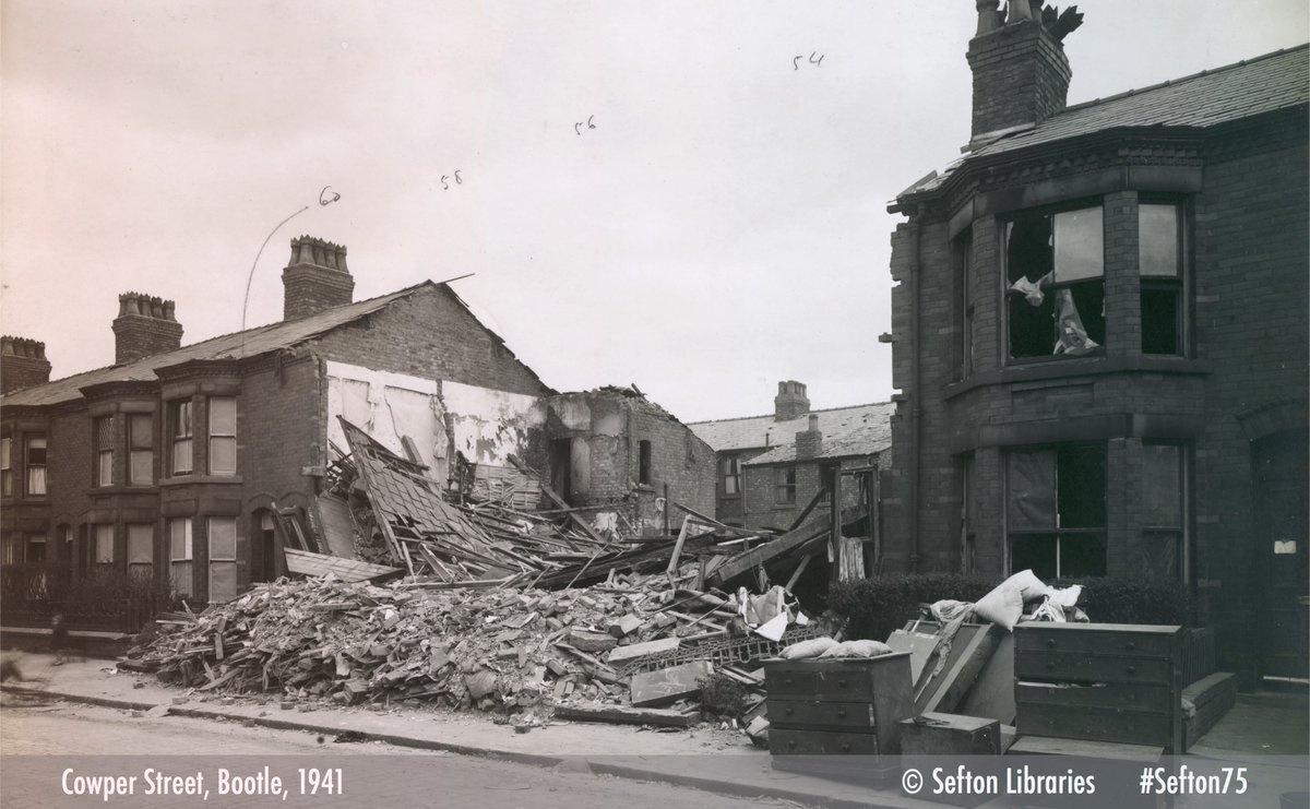 Cowper Street  #Bootle 1941  #WW2  #Blitz |  @SeftonLibraries  #Sefton75  #VEDay75  #LestWeForget  #Liverpool  #MerseysideIf you’ve got  #Sefton links, share your family’s  #WW2 story:  http://seftonwarmemorials.org 