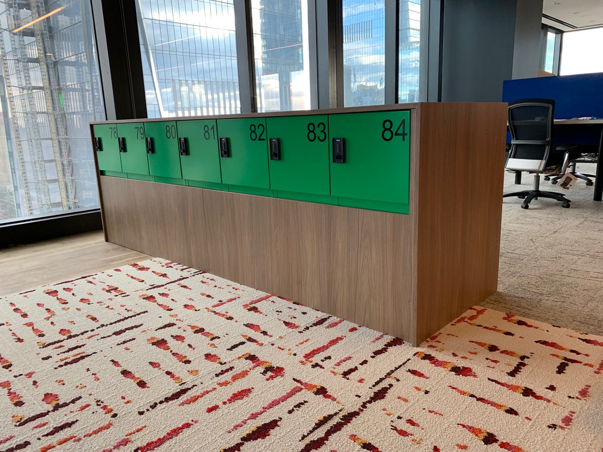 ModernOfficeSys's tweet photo. Creating custom height locker storage can help break up space within an open office. We offer a wide variety of sizes, configurations, laminate choices (including anti-microbial) &amp; locks. Our RFID locks make lockers practically touchless; use with our phone app. #touchless #rfid https://t.co/WGV4WPdq2M