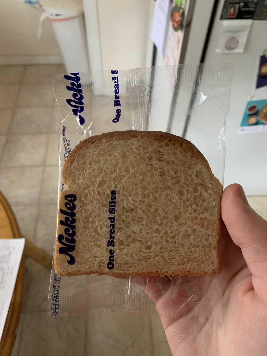 milkinhisbag's tweet photo. goodmorning to this one (1) piece of individually packaged bread https://t.co/Qe1ORxSHr5