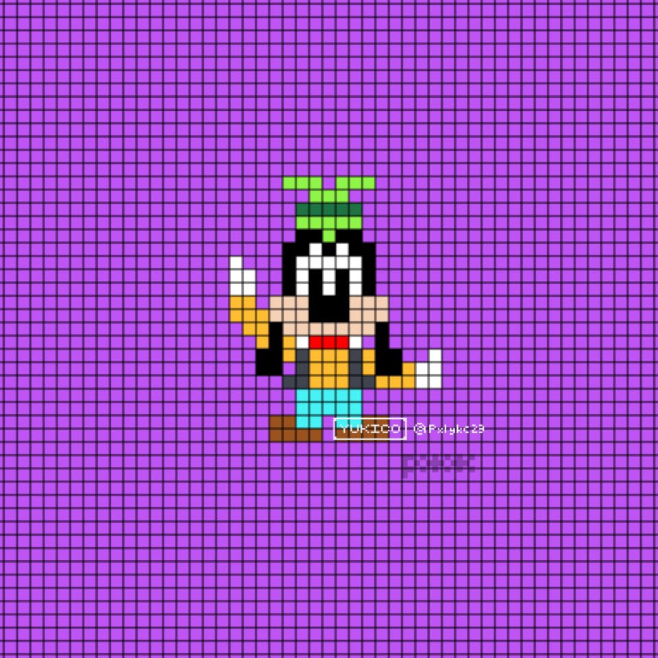 結構 小さいながらも可愛いく描けたつもり 特にグーフィーがお気に入りっす ドット絵 Pixelart Disney ディズニー プルート グーフィー