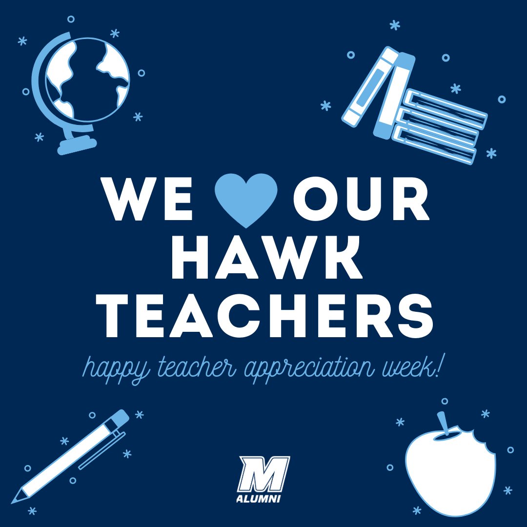 MonmouthAlumni's tweet photo. Now more than ever, we can appreciate the critical role that teachers play in educating and shaping children’s lives. Happy #TeacherAppreciationWeek to all of our Hawk teachers! Tag a Hawk teacher below ⬇️💙

@monmouthu @MUschoolofEduca https://t.co/ErAflwFMFf