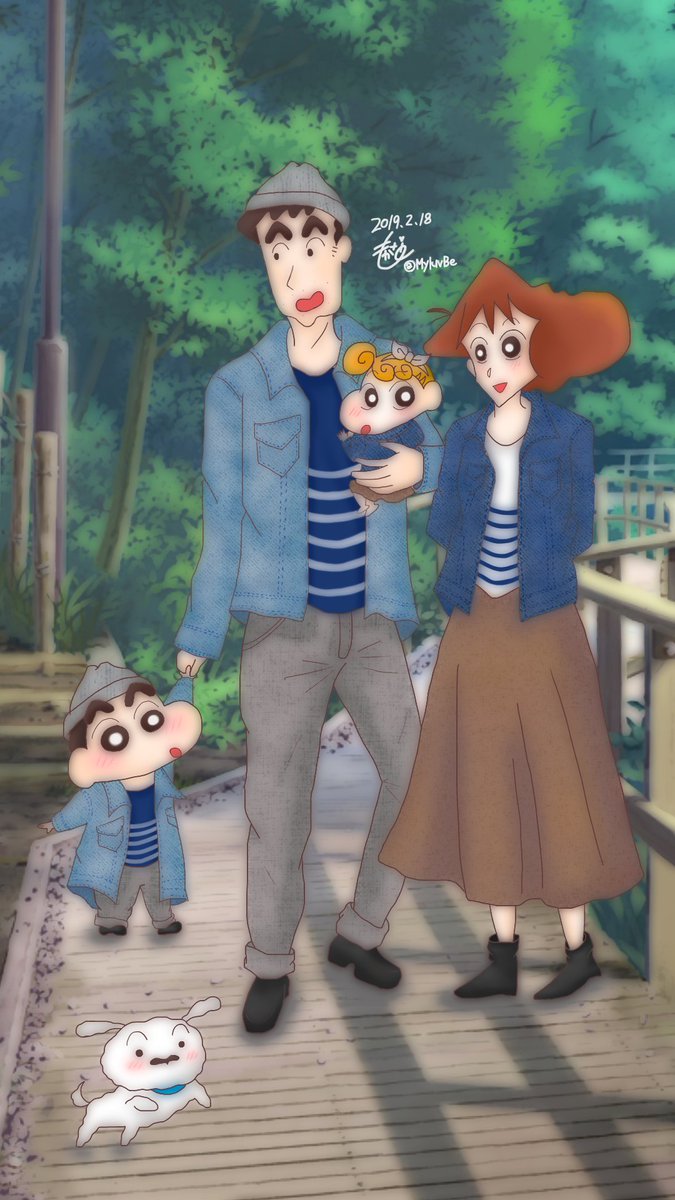 もかな Su Twitter 過去絵 家族リンクコーデ リンクコーデ憧れる クレヨンしんちゃん