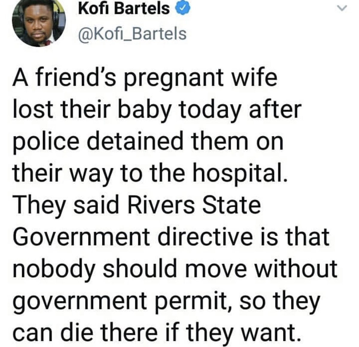 OfficialPHCBlog's tweet photo. There should be some kind of exemption or a plan to accommodate Sick people and Pregnant women. We canโt be fighting Covid-19 and letting people die from other illness and situations. #portharcourtlockdown #Portharcourtblog #portharcourt #phlockdown #askwike https://t.co/sWiBKhl36c
