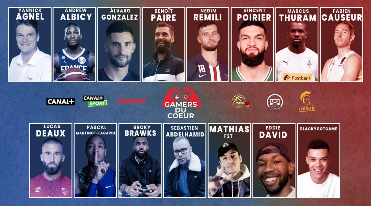 lequipe's tweet photo. Qui est votre favori pour remporter notre tournoi caritatif NBA2K20 avec @gamersducoeur ? 🏀🎮 https://t.co/Ve5OzxKEgI