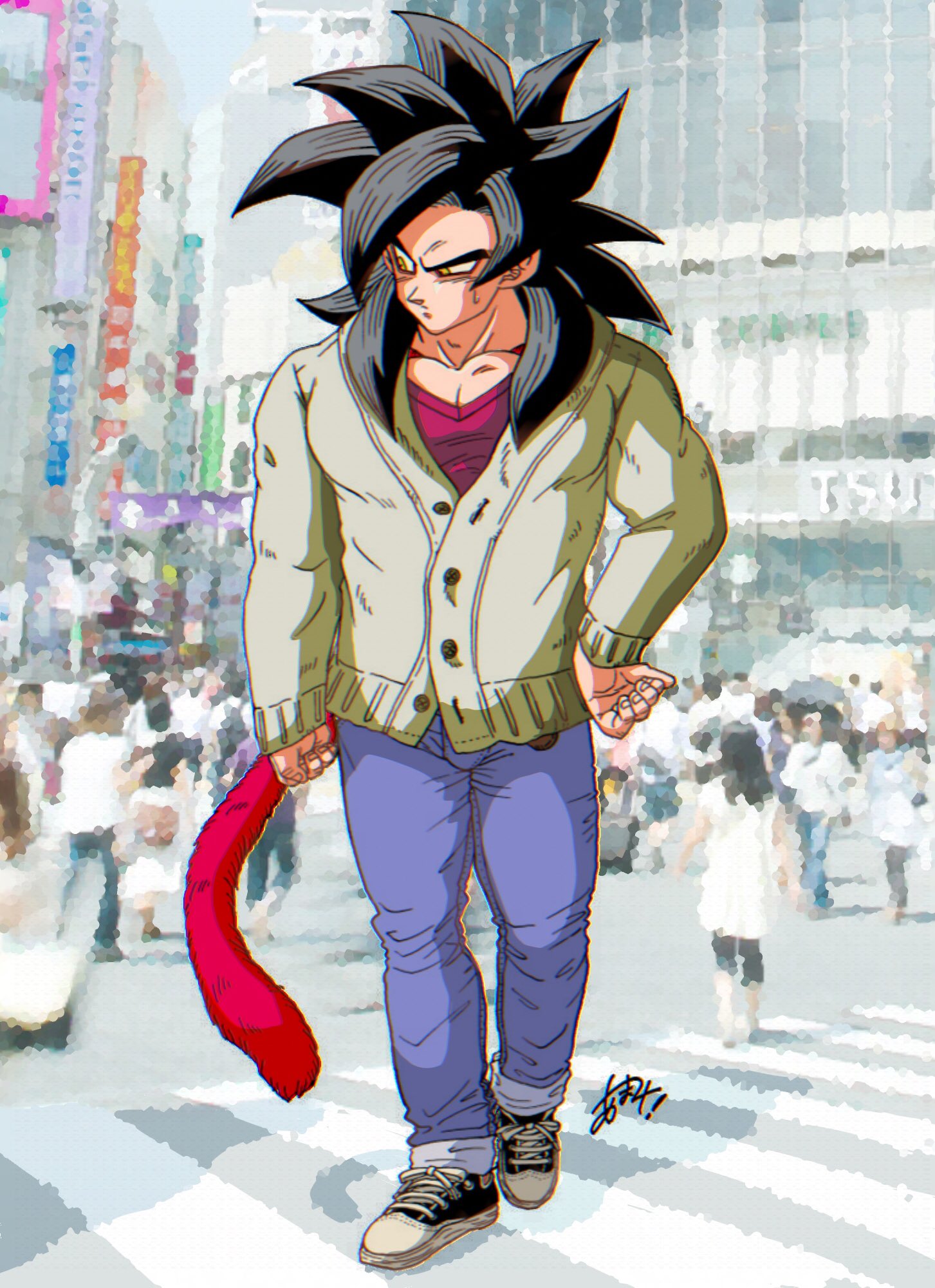 麻茉 原稿中 描き下ろし日付変わるまでに間に合わなさそうなので 相棒の個人誌用にデザインした４の私服姿を着色してみましたん 悟空の日 悟空の日 ドラゴンボール 私服 T Co Pznpdxrzdp Twitter