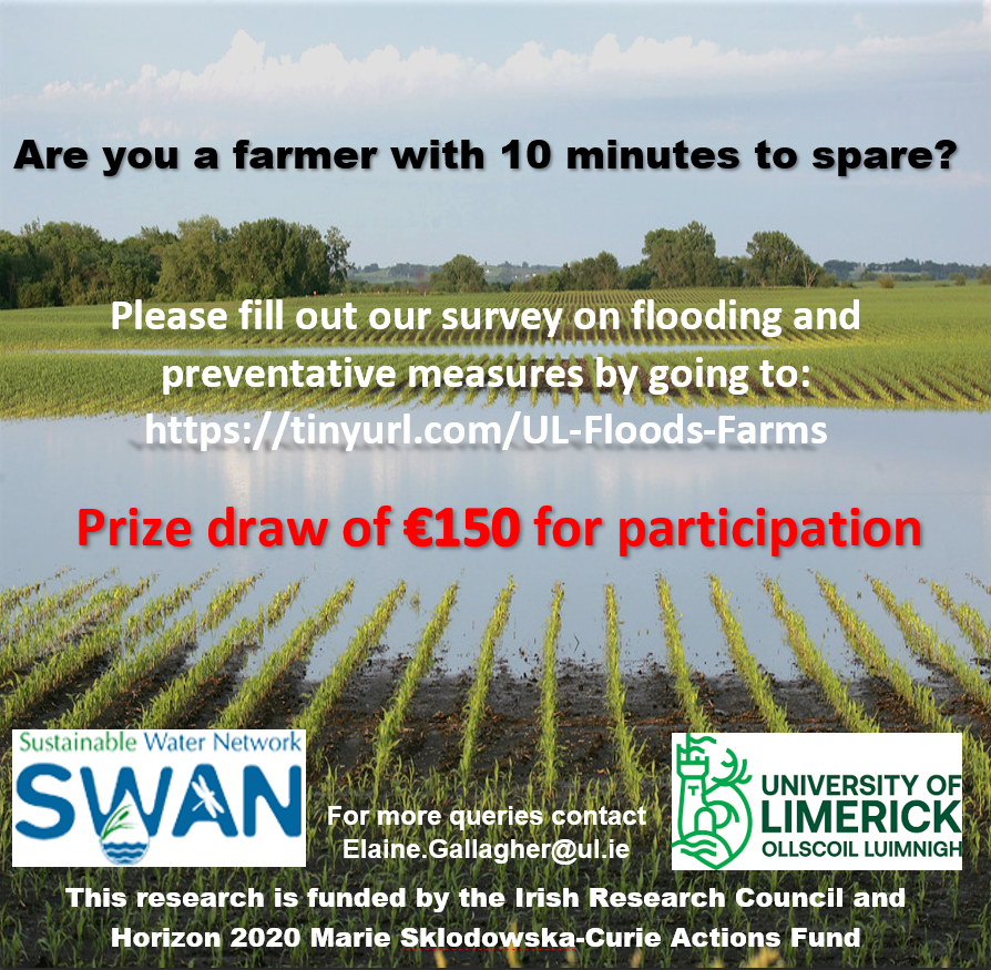 liadhwhat's tweet photo. For my Masters thesis in @UL I'm conducting a study on flooding and preventative measures, with a focus on the farming community. If you're a farmer with 5-10 minutes to spare please fill out the questionnaire by clicking https://t.co/IE1tKe0Xrq.
@Enviro_Elaine @swanireland https://t.co/X0KbCDzWf1