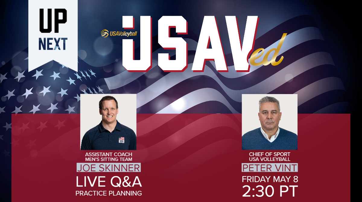 usavolleyball's tweet photo. TODAY! Join us for a #USAVed Live Q&A with U.S. Men's Sitting Assistant Coach @joe_skinner and USA Volleyball Chief of Sport @PeterVint discussing practice planning at 2:30pm PT. Space is limited!
Free to register! https://t.co/yyc8e30J14 https://t.co/xPhhtdtJrc