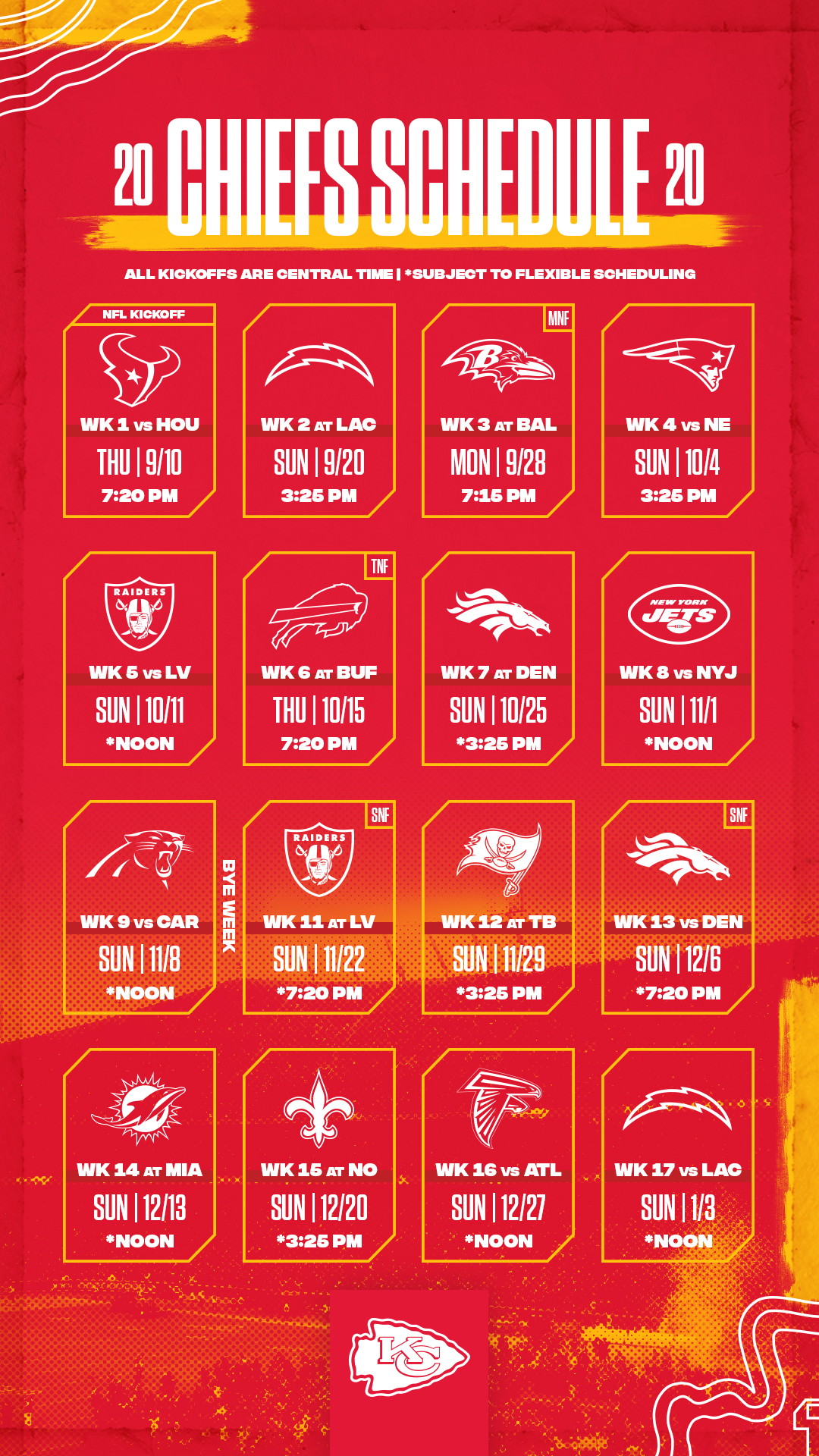 Kansas City Chiefs on X: 'Trust us, having these is the easiest way to  memorize the schedule 