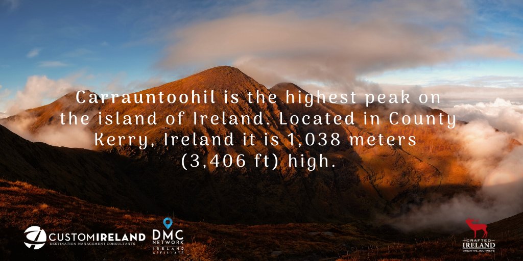 customireland's tweet photo. Situated in the MacGillycuddy Reeks of Kerry, Carrauntoohil is Ireland's highest peak. The route to the highest point is recommended to experienced hikers only. Nevertheless, the surrounding range has plenty of lakes, forests and stunning cliffs for all to explore. #FactFriday https://t.co/qXRKUZdgff