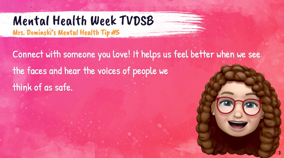 SarahDominski1's tweet photo. Happy Friday! Here's #MentalHealthWeek tip #5 for my students and anyone else who might want to give it a try: 
@TVDSBcares @bantingbroncos https://t.co/oW8FCJD87I