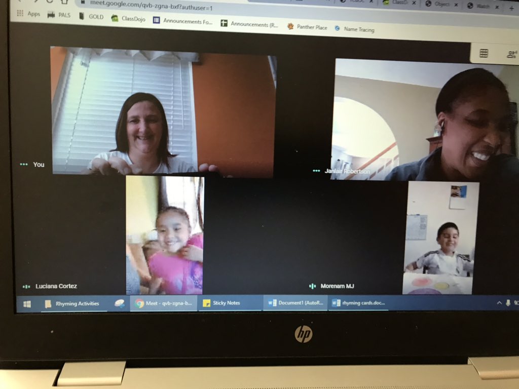 davis_fam's tweet photo. A #GoogleMeet with a couple of #MrsDavisPreK kids. They were so excited to see each other &amp; special guest Mrs Robertson❤️  #oneccps @Falling_CreekES @CCPSPreschool https://t.co/zxpAHydZD9
