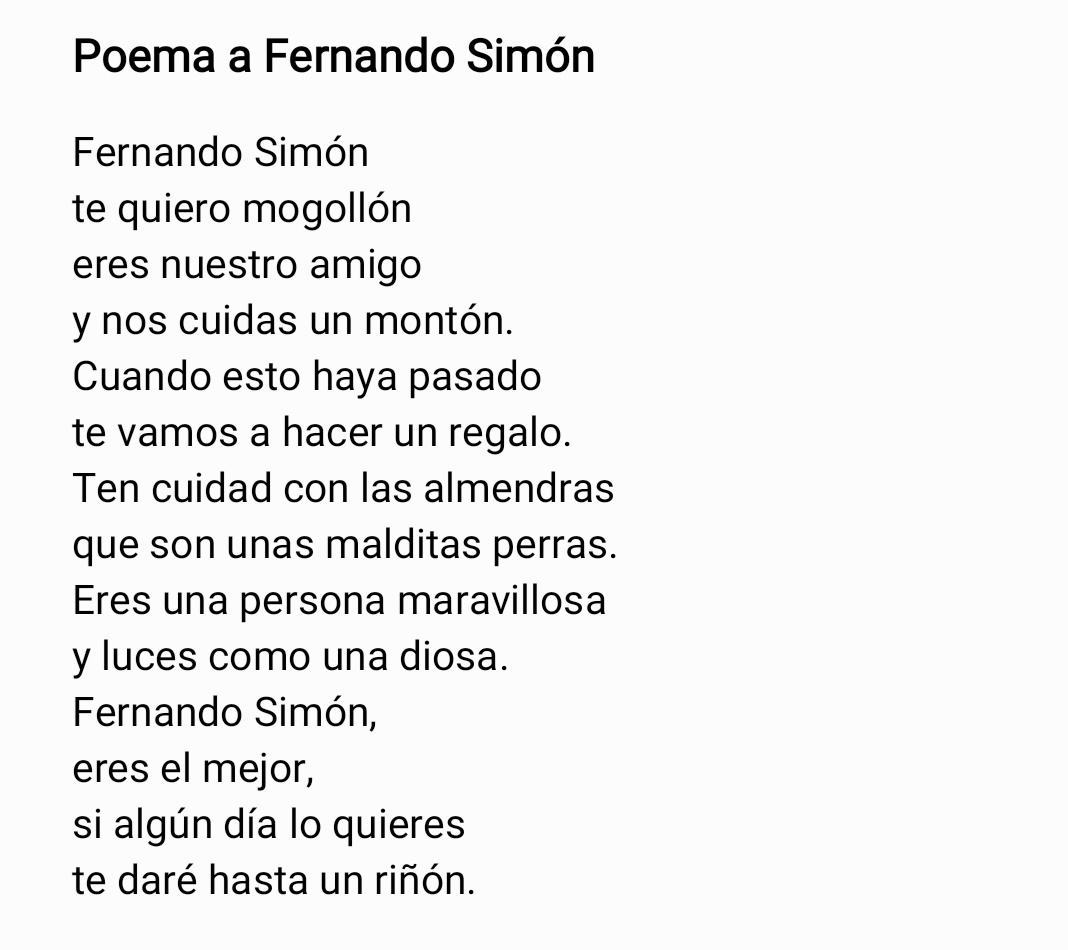 penuria_'s tweet image. Le he escrito un poema a Fernando Simón, a ver que os parece.