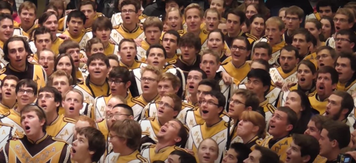 UMNews's tweet photo. This makes us #UMNProud. We're a little over a week away from the #HailtoThee2020 prerecorded virtual commencement, honoring our #Classof2020 graduates. As we wait, please enjoy this video of @UMNmarch performing our state song: https://t.co/fYDQYUB3sI https://t.co/Jt5gJiN0zw