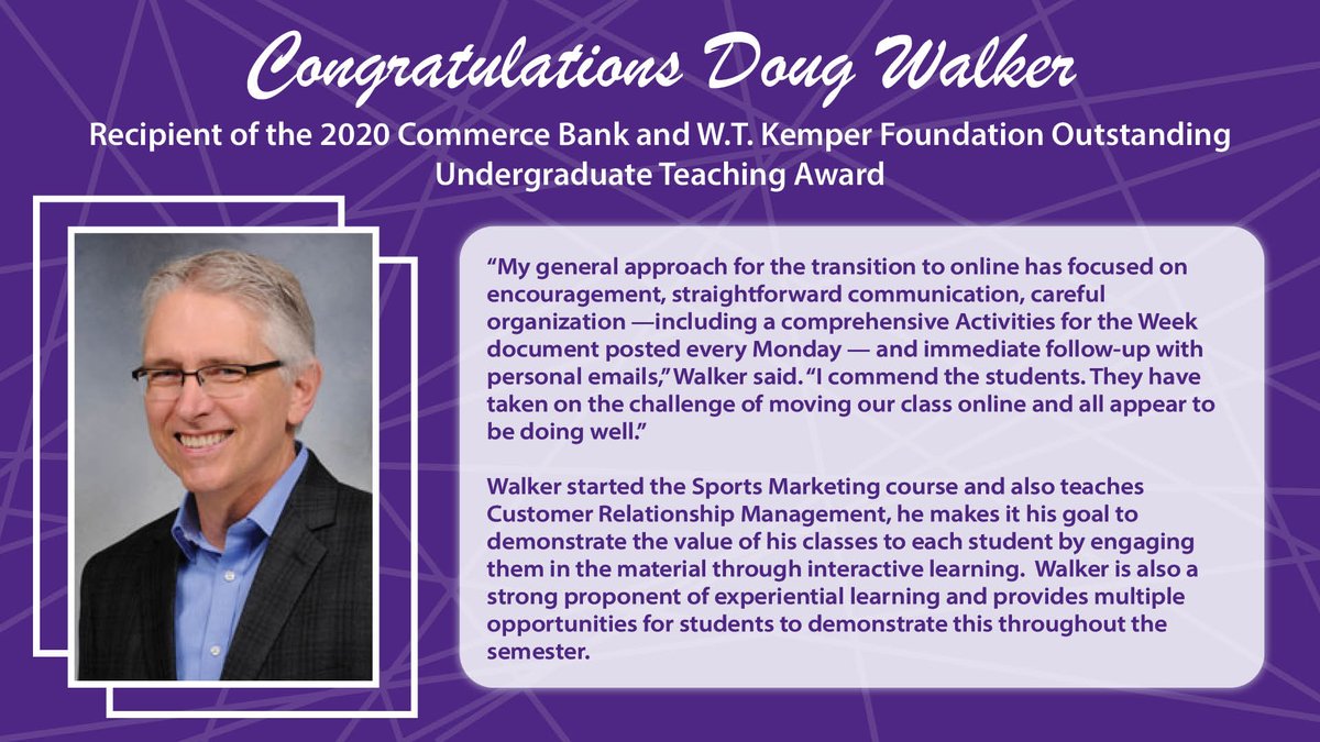 kstatemarketing's tweet photo. Big shout out to Professor Doug Walker, what a FANTASTIC accomplishment! 👏💜👏 https://t.co/t8n8cIkJak