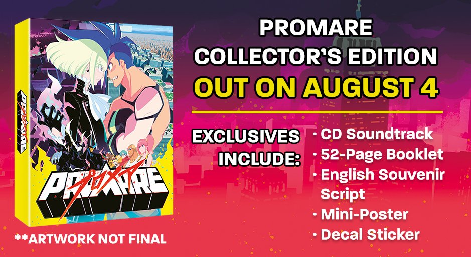 PROMARE Collector's Edition Out On August 4. Exclusives include: CD Soundtrack, 52-Page Booklet, English Souvenir Script, Mini-Poster, Decal Sticker