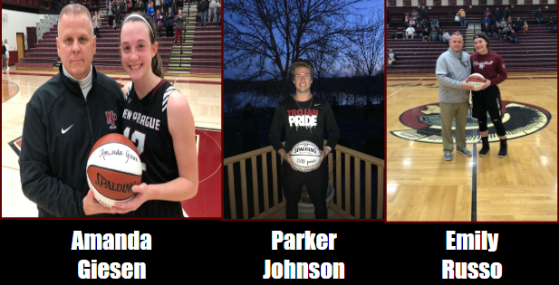 NP_Trojans's tweet photo. The NPHS graduating class of 2020 had a remarkable feat achieved by 3 of their classmates scoring 1000 points during their basketball careers! Congratulations to Amanda Giesen, Parker Johnson, &amp; Emily Russo! Thanks for being great role models for future Trojan basketball players. https://t.co/kXyf6fRabG