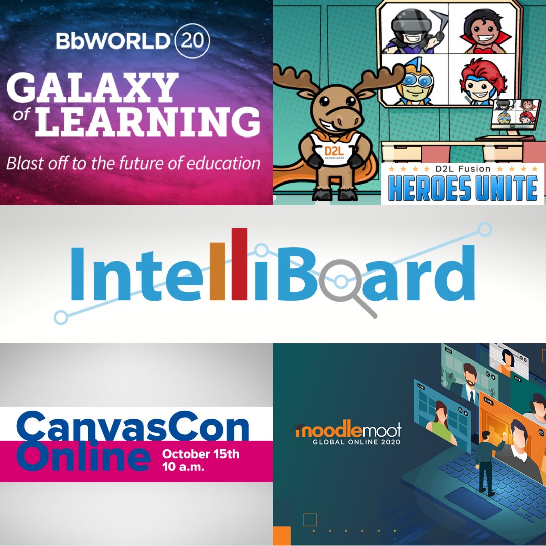 IntelliBoardnet's tweet photo. All of your favorite eLearning conferences are going online! One of the staples of the eLearning community is our commitment to evolve with you and keep pace with change.
#Retention #Engagement #Analytics #YourData #Tracking #InstructorReporting #LMS #LMSdata #IntelliBoard https://t.co/ZPilvih4Dz