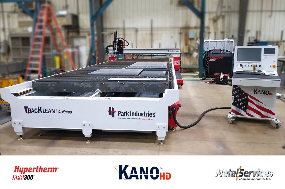 parkindustries's tweet image. That fresh KANO HD feel 🔥

A new industrial grade #CNCplasma table with a @Hypertherm XPR300 ready to cut at Metal Services of Blooming Prairie. 🇺🇸

#freshinstallfriday | #CNCplasmaTable | #parkindustries
