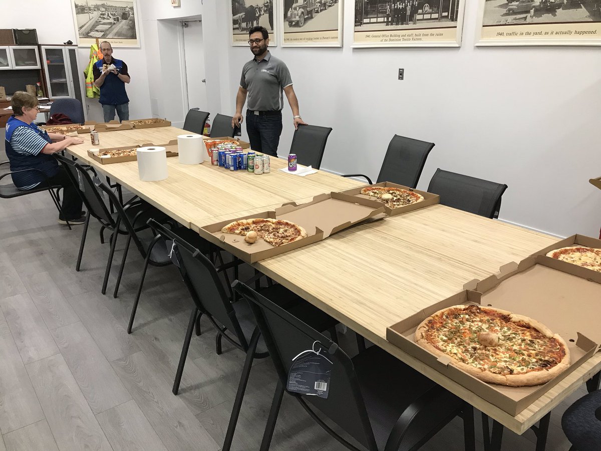 ElmsdaleRona's tweet photo. Pizza Friday. 🍕🍕Thanks team for your Hard work! Doggy bag for Ramadan. 🤷‍♂️ https://t.co/DG6FKJYJw5