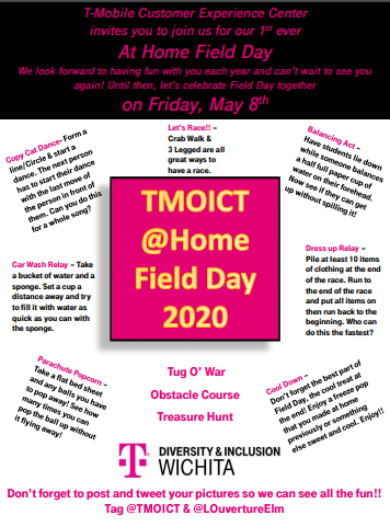 It's At Home Field Day today!!! Take pictures of you doing field day or fun activities and Tweet them with the tags @homefieldday2020 #tmoict <a href="/LOuvertureElm/">L'Ouverture Elem.</a> #wpsproud.
