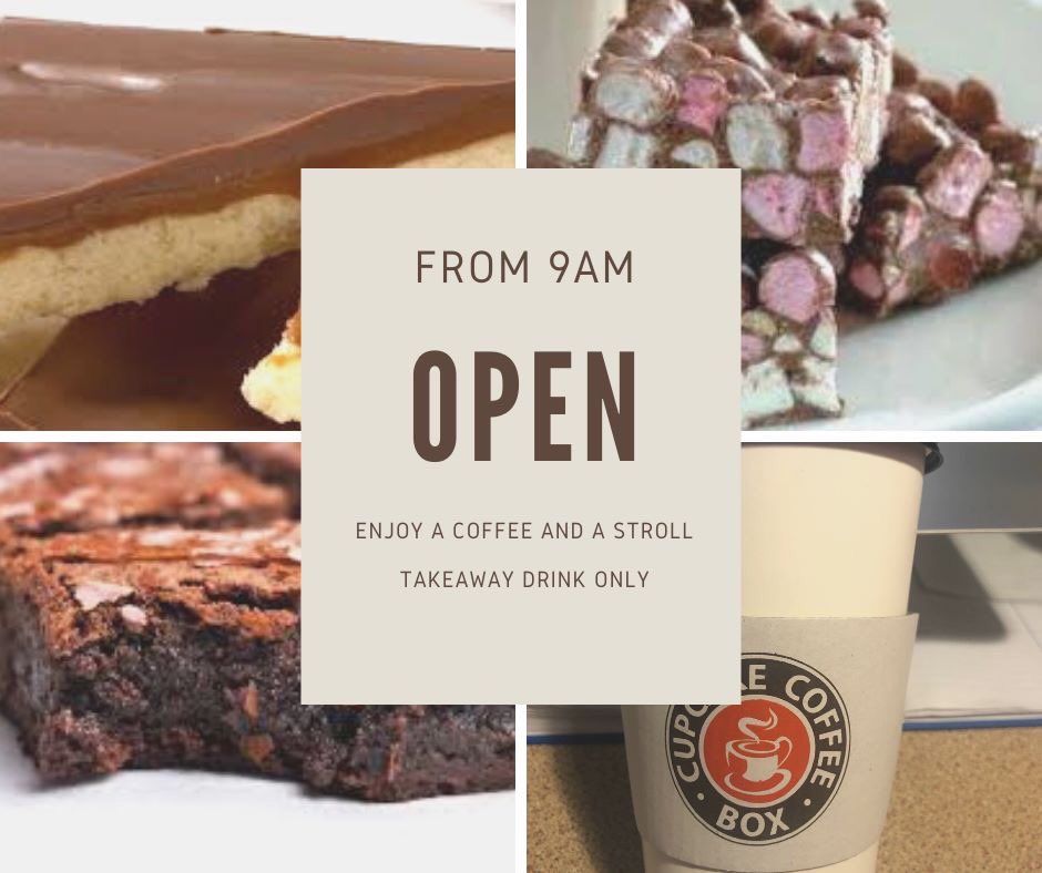 Open Monday to Saturday 9am - 3pm. Out on a walk Grab a coffee from our high street shop