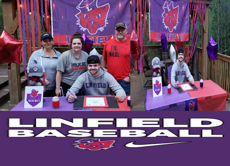 ColtWillbrandt's tweet photo. I thought I was just going to sign my letter to play baseball at Linfield on my counter with no one around.  Got home to a surprise signing party with friends near by.  My family has supported this journey since I was 9 they are why I got to this moment. Love you Mom, Dad, Kayley https://t.co/kVWxSQPxgV