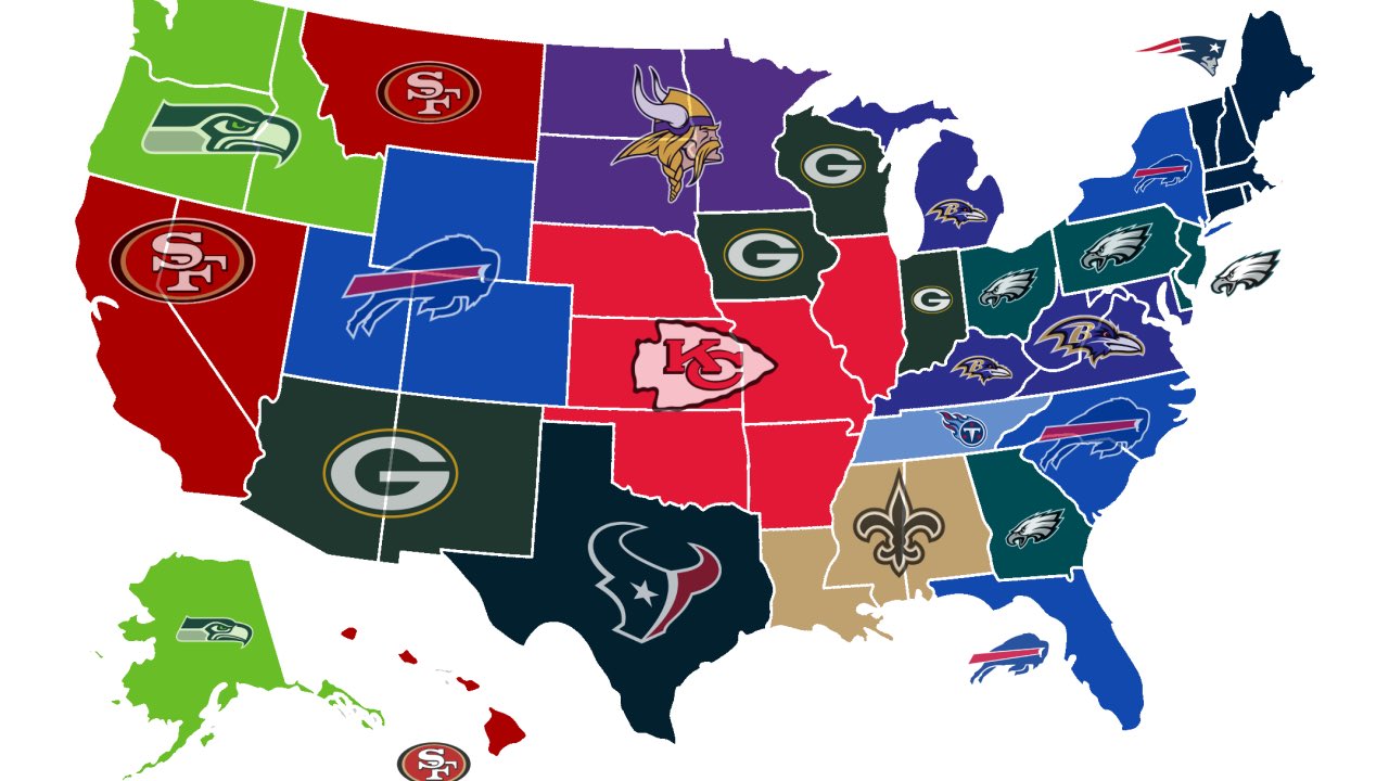 11+ Nfl Teams By State Map PNG