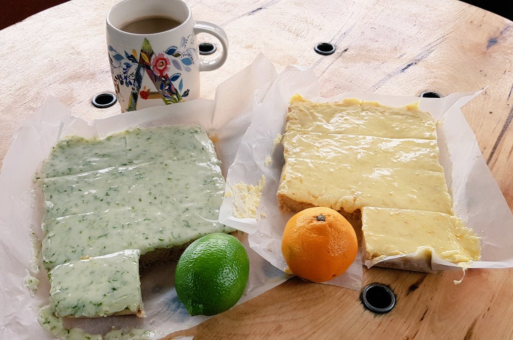 akwindram's tweet photo. #LockDownBaking today a wee twist on my last #LemonFudge. Here is part #LimeFudge and part #OrangeFudge I have to say the Lime is exceptionally yummy :) https://t.co/1WmTaHVClU