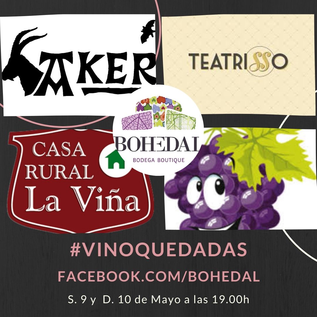 Cuanta atrás para nuestra última #VinoQuedada 
Tu próxima escapada es en #CuzcurritaderíoTirón y lo sabes!  😉
📅 S.9 : <a href="/AsadorAker/">Asador Aker</a> y <a href="/LaVinaCasaRural/">Casa Rural La Viña</a>
📅D.10: #TeatrissoHotel y Asoc. Jóvenes de Cuzcurrita
⏰19.00h
En facebook.com/bohedal