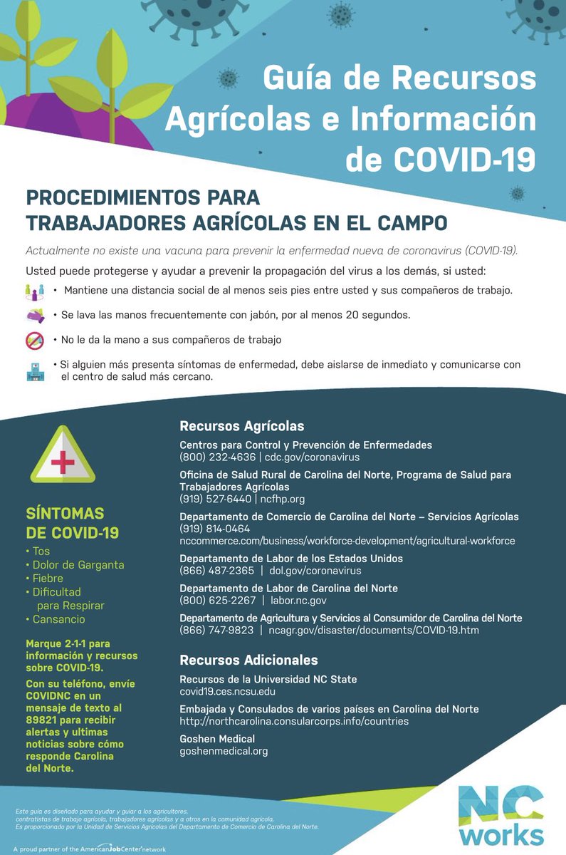 cruzside2000's tweet photo. COVID-19 Agriculture Resource and Information Guide / Guía de Recursos Agrícolas e Información de COVID-19 #covid19 #agriculture #agribusiness #nccommerce #agservices #ncworks https://t.co/ZTRbZdMr08