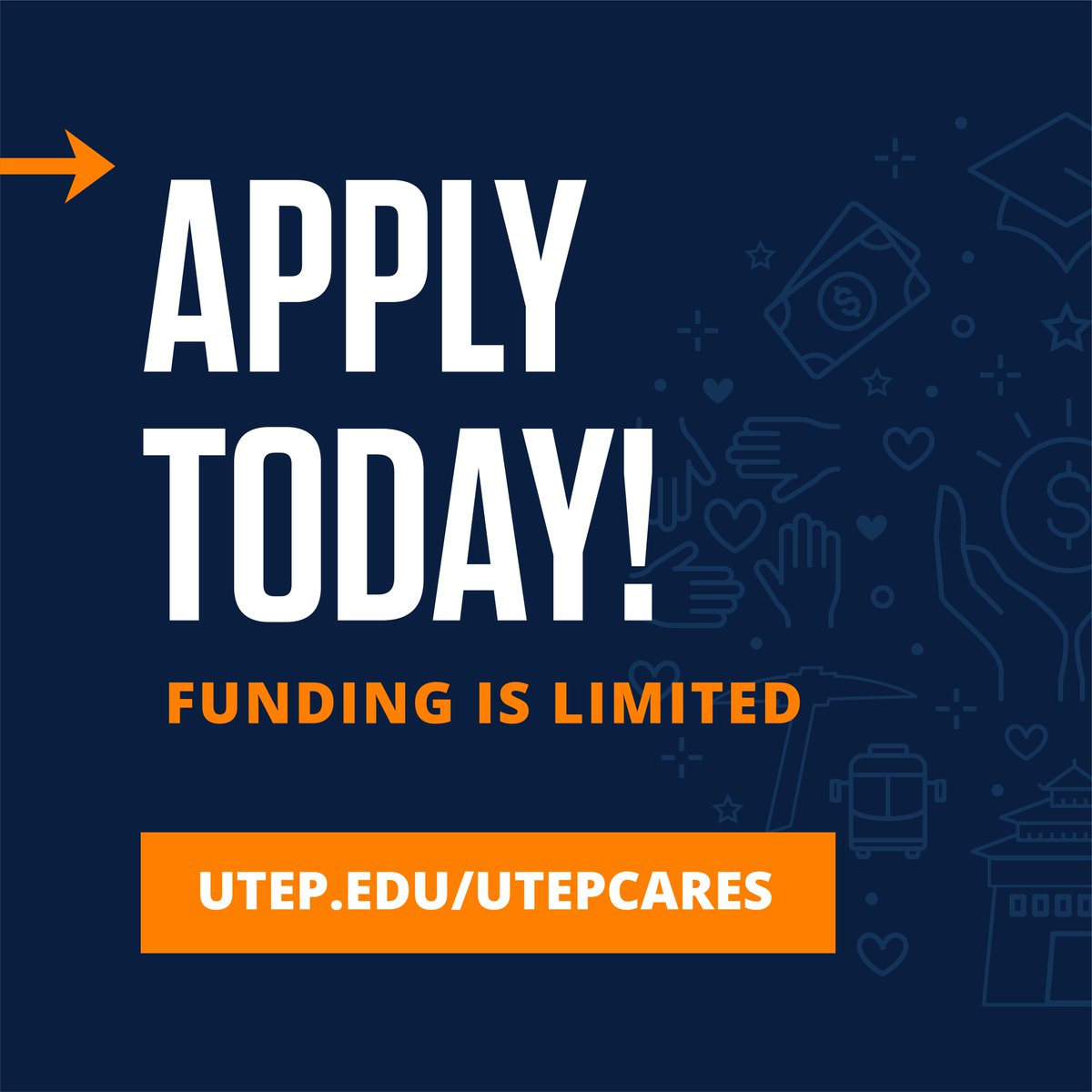 utepgradschool's tweet photo. Apply NOW for emergency funds to help you pay rent, utilities, medical bills, food and other necessities. 
https://t.co/yox33abP0P https://t.co/izdfJeFowz
