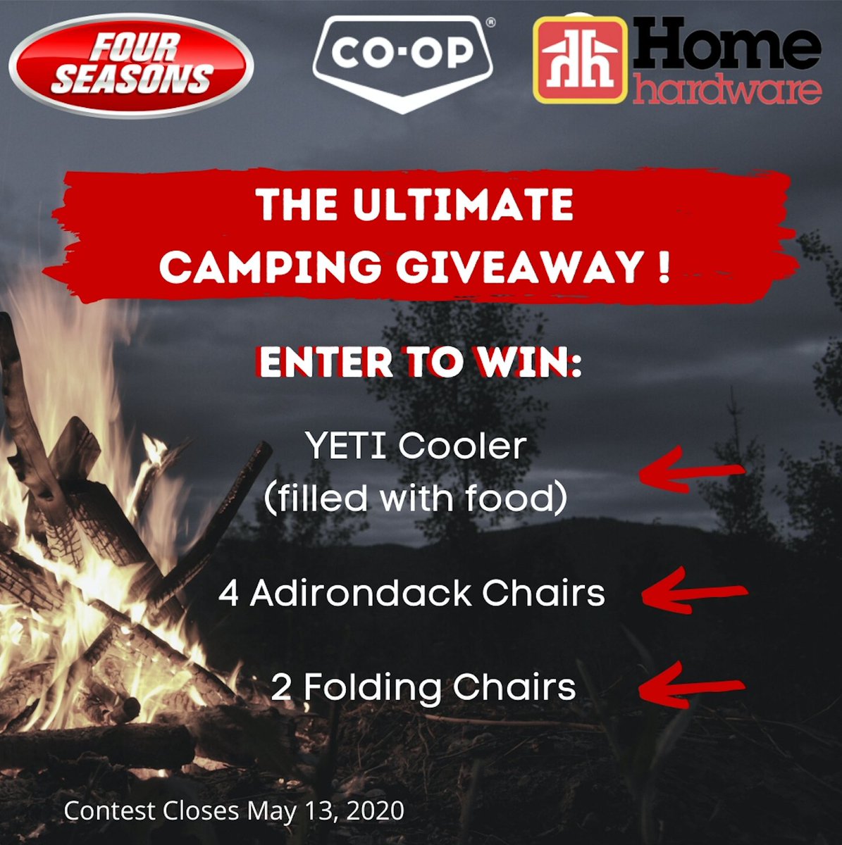 The excitement for May Long weekend is growing!

We've teamed up with <a href="/valleyviewcoop/">Valleyview Co-op</a> and Home Hardware Virden for a camping package. Open to residents of Manitoba and Saskatchewan!

Open to residents of Mb &amp; Sk. Visit our Virden Facebook page for details.