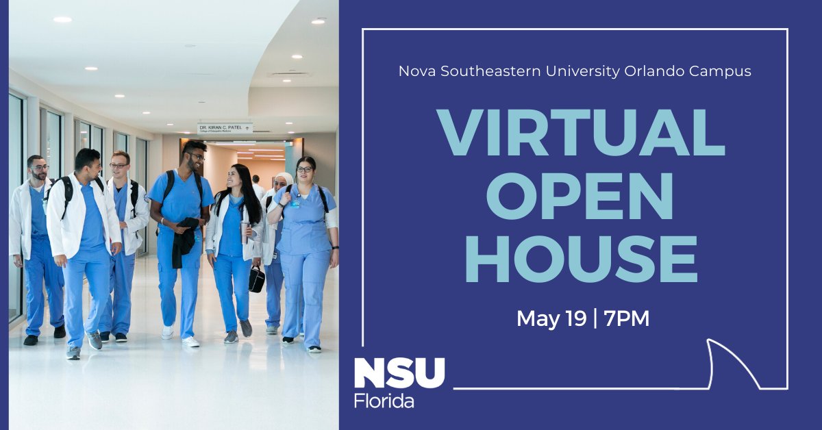 Pursue your passions like a Shark! Learn about Nova Southeastern University’s programs from the comfort of your own home on May 19 at 7pm. RSVP at nova.edu/orlando/events.