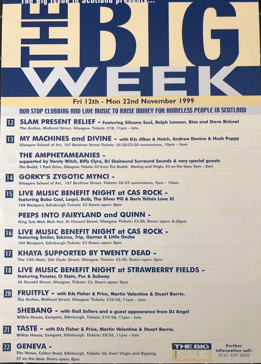 peepsintofairy1's tweet photo. In November 1999 the Peeps were really pleased to play with the brilliant @ABCQuinn #quinn at @kingtuts as a part of #thebigweek @BigIssue #bigissuescotland fundraiser #peepsintofairyland @PaulHerbert8 @MR10B8 https://t.co/3VwApStnvY