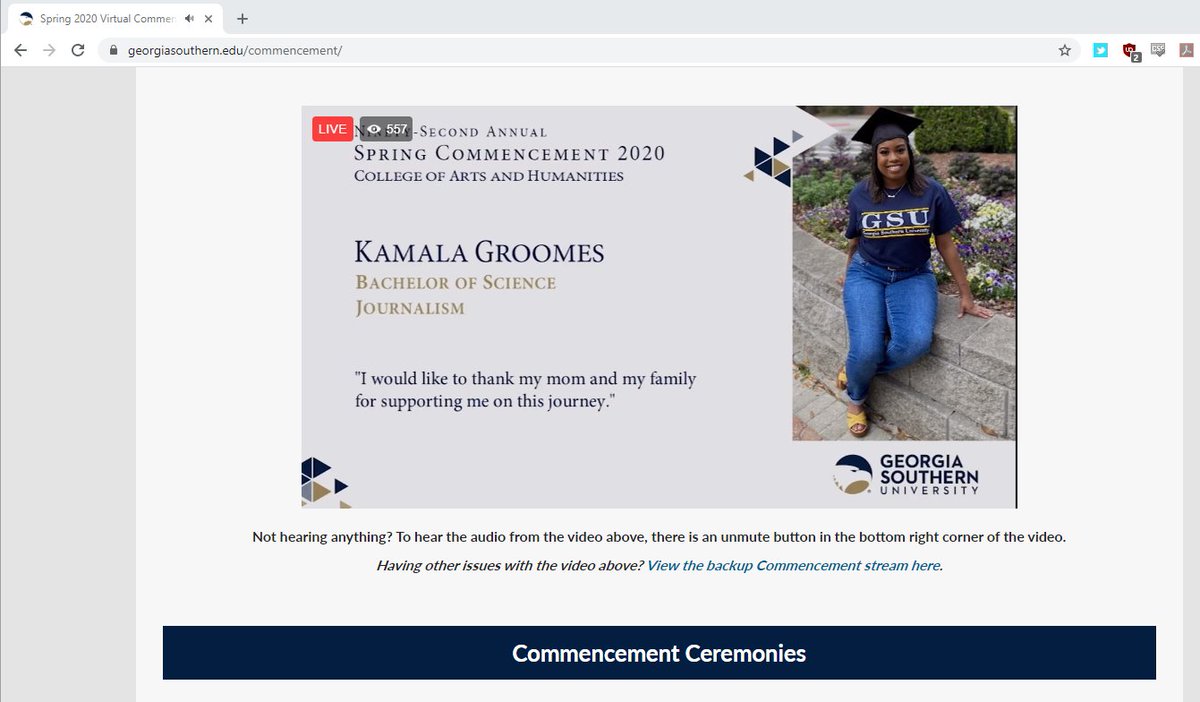 DrRiley_Writes's tweet photo. Sitting in a recliner with a laptop in my home office is the most physically comfortable I've ever been during a graduation ceremony. Shout-out to all our @GASouthCommArts graduates, but especially the @Southern_MMJ students. https://t.co/mhzv1ex2lm