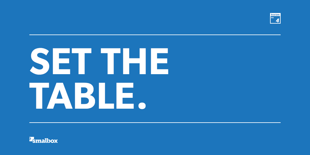Begin with intention. Consider what you want to accomplish before you begin the journey. Whether that journey is a meeting, a project, or something larger – bring intentionality to everything you do. 

If you start with intention, you’ll set the table for success.