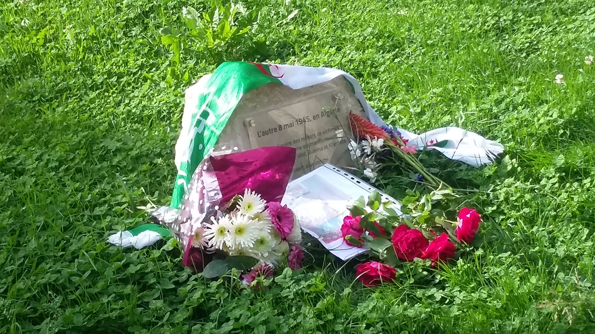AMALGrenoble's tweet photo. L'autre 8 mai 45 : hommage aux morts de Sétif, Guelma et Kherrata. Recueillement devant la stèle de Fontaine par le Collectif 17 octobre 1961 https://t.co/yL0615gnlw