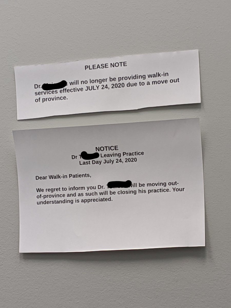 StotheNtotheK's tweet image. This was posted on the wall at a clinic visit in Red Deer. The Dr. we saw confirmed it was because of the instability created by our provincial govt. We are losing incredible and highly qualified medical professionals because @jkenney and @shandro have treated them so poorly