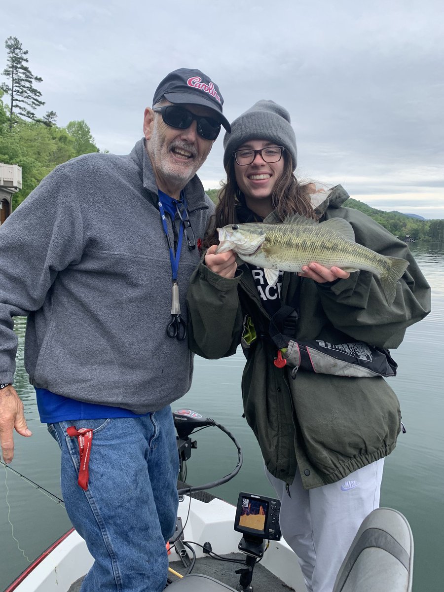 CoachMikeBobo's tweet photo. Ava Grace on fire this morning catching spot Bass on Lake Burton with @George85915286 #Wormturned #SpursUp https://t.co/zk9OsqqcwD