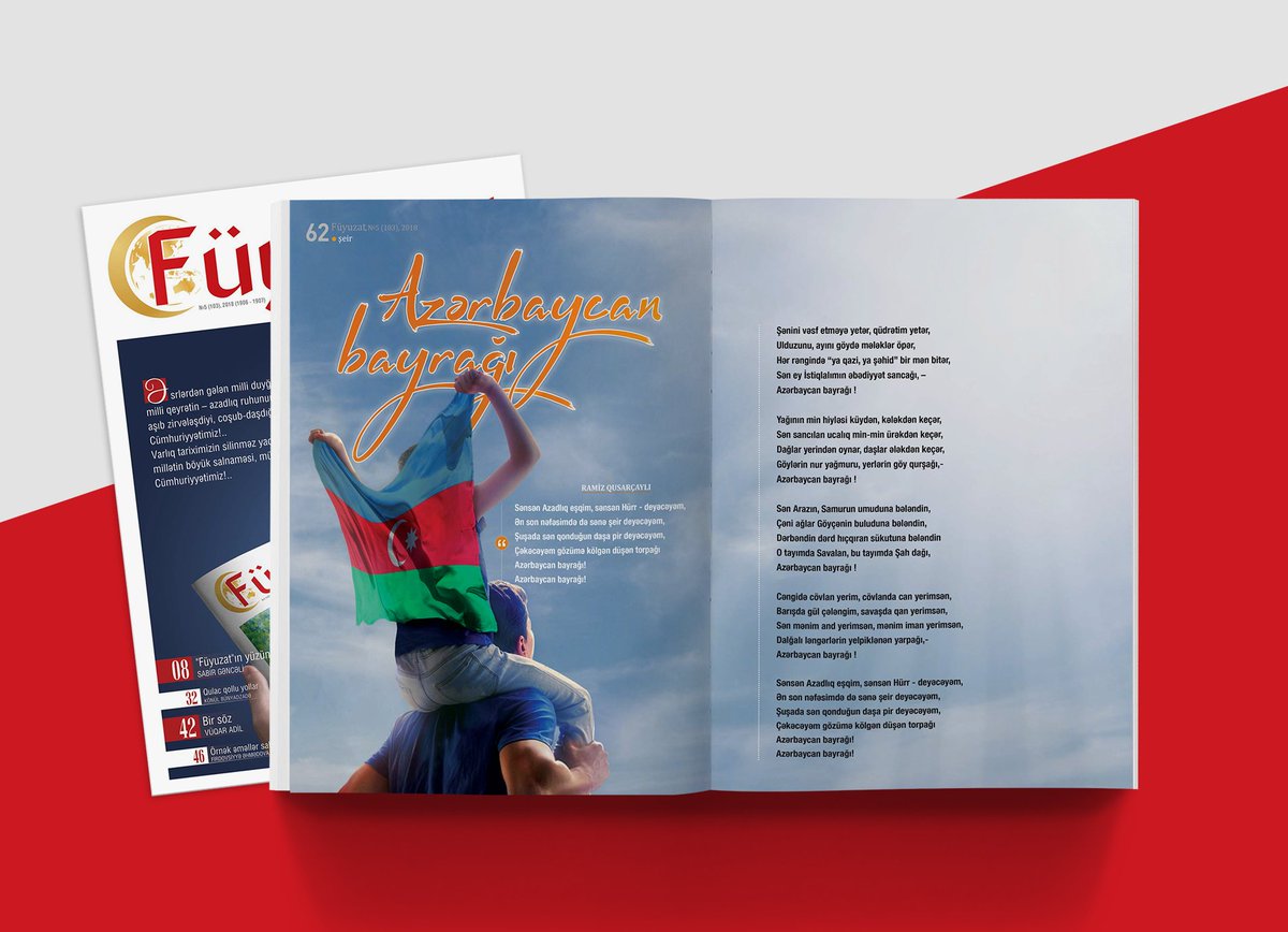 FJurnal's tweet photo. “Sənsən Azadlıq eşqim, sənsən Hürr – deyəcəyəm,
Ən son nəfəsimdə də sənə şeir deyəcəyəm.
Şuşada sən qonduğun daşa pir deyəcəyəm,
Çəkəcəyəm gözümə kölgən düşən torpağı, –
Azərbaycan bayrağı!
Azərbaycan bayrağ��!”

Ramiz Qusarçaylı. “Azərbaycan bayrağı”. “Füyuzat” jurnalı, №5 (103) https://t.co/4HoZZ9ZomC